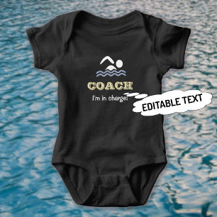 Body Para Bebê Nome do costume do treinador da natação do
