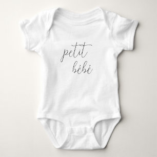 Body Para Bebê Nome do Monograma Pequeno Petit Bébé Texto