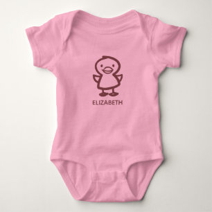 Body Para Bebê Nome do Pato do Animal Doodles fazenda