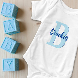 Body Para Bebê Nome do Script do Monograma Texto Personalizado Az