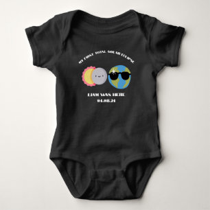 Body Para Bebê Nome e data personalizados do Eclipse Solar de Cub