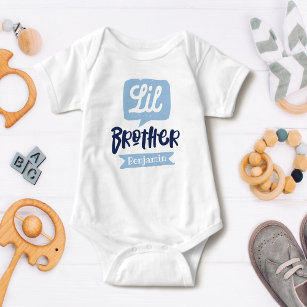 Body Para Bebê Nome e Monograma do Anúncio do Little Brother Baby
