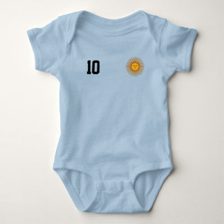 Body Para Bebê Nome e Número Personalizados de Futebol/Argentina