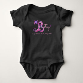 Body Para Bebê Nome e significado das raparigas Betsy: "B monogra