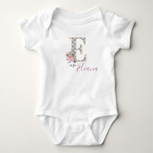 Body Para Bebê Nome Eliana Bebê Ofício Letra Romper Floral