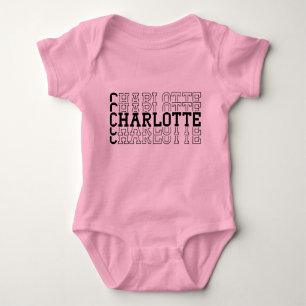 Body Para Bebê Nome Empilhado da Charlotte Custom Girl