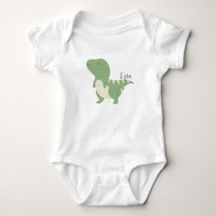 Body Para Bebê Nome Ezra Reveal Cute Dinossaur Baby Boy Green