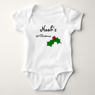Body Para Bebê Nome feito sob encomenda meu primeiro/ø Natal