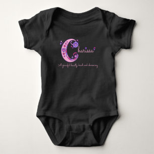 Body Para Bebê Nome feminino Charissa decorativo personalizado si