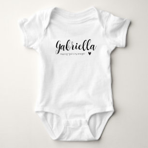 Body Para Bebê Nome GABRIELLA Reveal Significa Mínimo Negro Moder