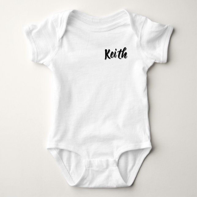 Body Para Bebê Nome Keith Bebê, (Frente)