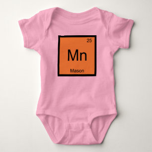 Body Para Bebê Nome Mason Química Elemento de Química Mesa Periód