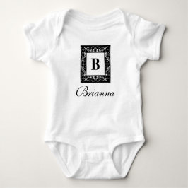 Body Para Bebê Nome Monograma Estilo Regal Bebê Roupa