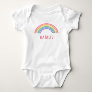 Body Para Bebê Nome Personalizado Arco-íris Fofo