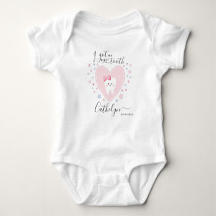 Body Para Bebê Nome Personalizado Baby Girl First Tooth Outfit