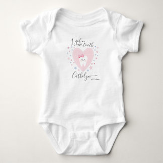 Body Para Bebê Nome Personalizado Baby Girl First Tooth Outfit