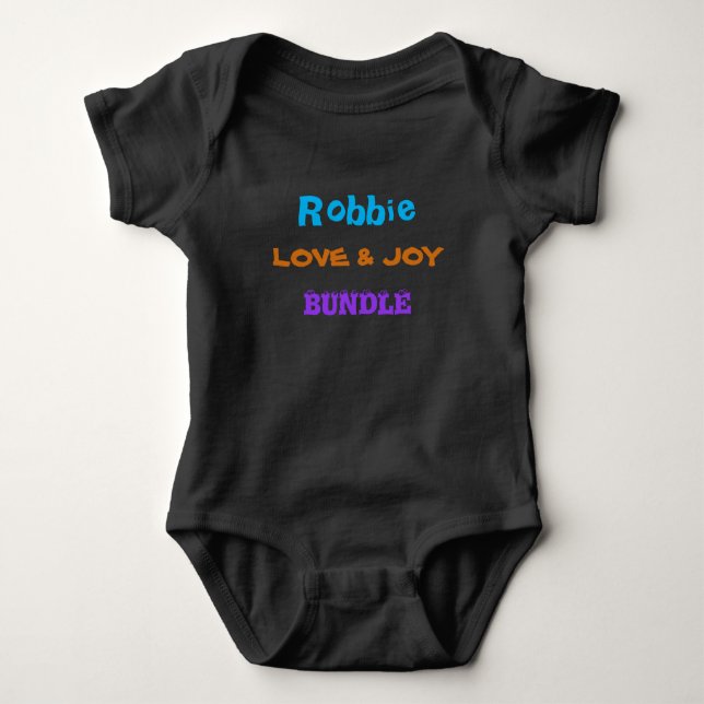 Body Para Bebê Nome Personalizado - Curto Scripts Coloridos (Frente)