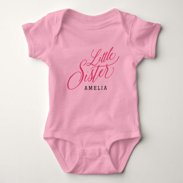 Body Para Bebê Nome Personalizado da Irmã Pequena (Frente)