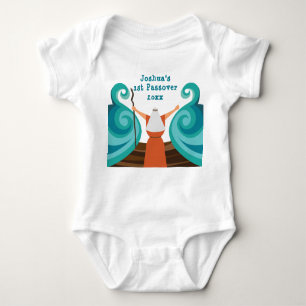 Body Para Bebê Nome Personalizado da Primeira Passover Cute Moses