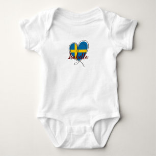 Body Para Bebê Nome personalizado de Coração de Coração de Sinali