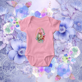 Body Para Bebê Nome Personalizado de Monograma de Pintura de Coel