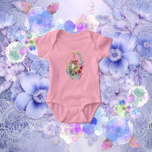 Body Para Bebê Nome Personalizado de Monograma de Pintura de Coel