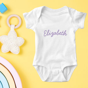 Body Para Bebê Nome Personalizado de Script Mínimo