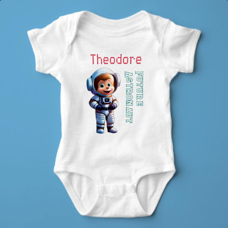 Body Para Bebê Nome Personalizado do Astronauta Futuro