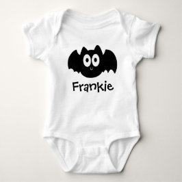 Body Para Bebê Nome Personalizado do Dia das Bruxas Negro Spooky