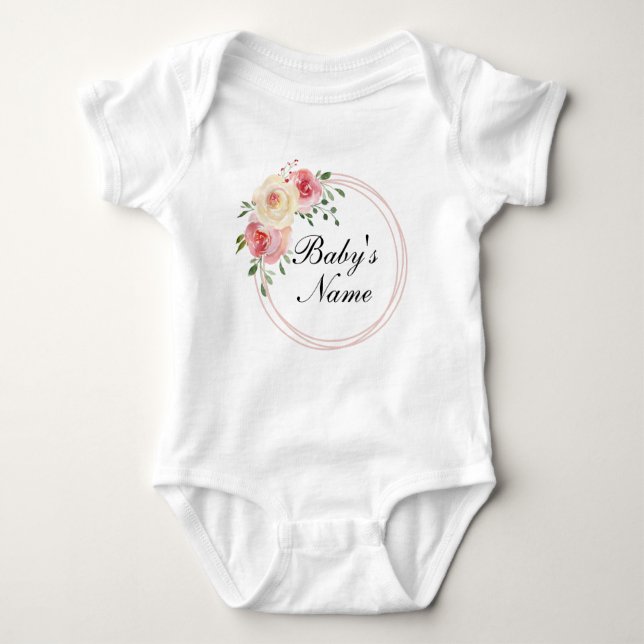 Body Para Bebê Nome personalizado do Keepsaame Nome do bebê Bebê  (Frente)