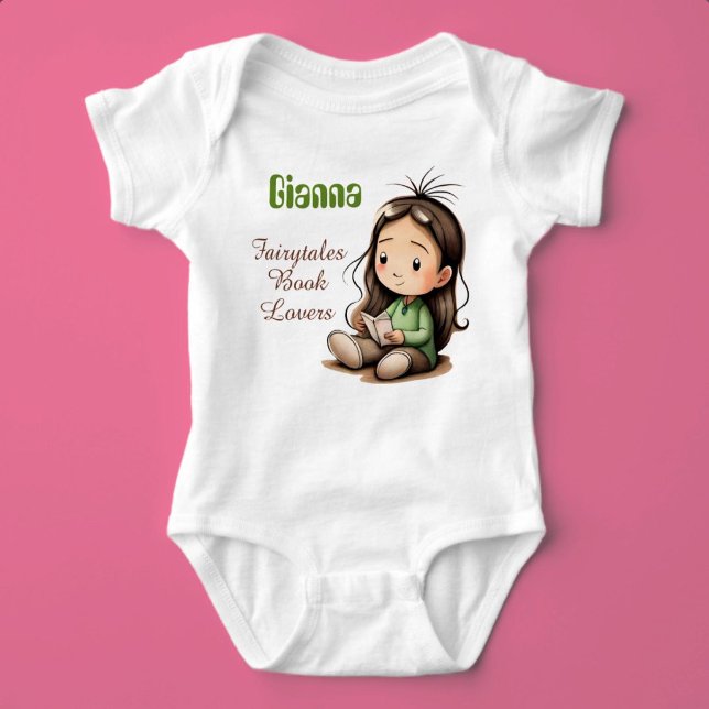 Body Para Bebê Nome Personalizado do Livro Fairytales (Fairytales Book Lovers)