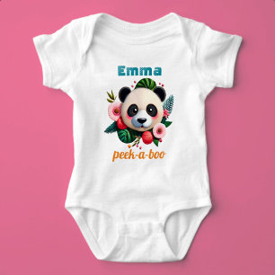 Body Para Bebê Nome personalizado do Peekaboo