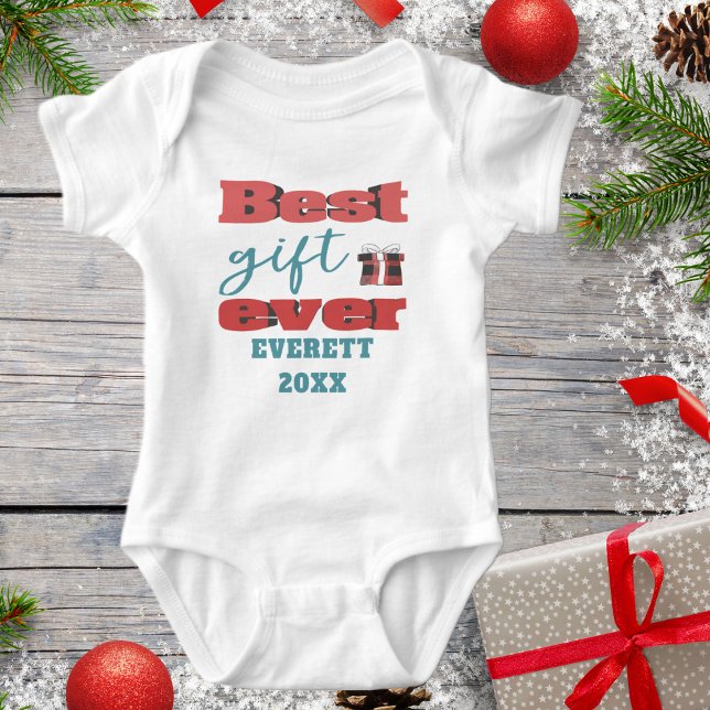 Body Para Bebê Nome Personalizado do Primeiro Natal do bebês (Baby's First Christmas - Cute Best Gift Ever Body Suit for babies. )
