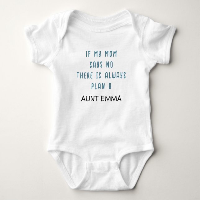 Body Para Bebê Nome Personalizado do Slogan do FUNNY AUNT (Frente)