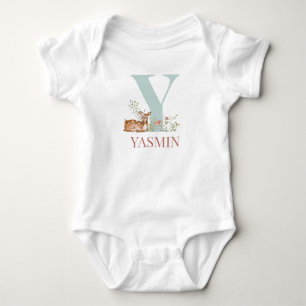 Body Para Bebê Nome Personalizado Letra Inicial Y Bebê Roupa