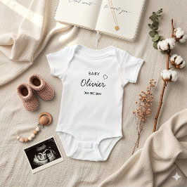 Body Para Bebê Nome Personalizado & Mês Previsto