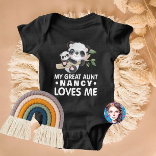 Body Para Bebê Nome Personalizado Minha Tia Adora Me Pandas Fofos
