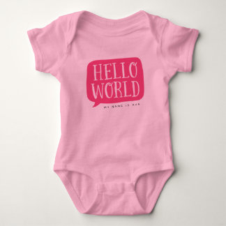 Body Para Bebê Nome Personalizado Mundial Rosa Hello