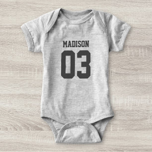 Body Para Bebê Nome Personalizado Número Baby Sport Jersey Bodyc