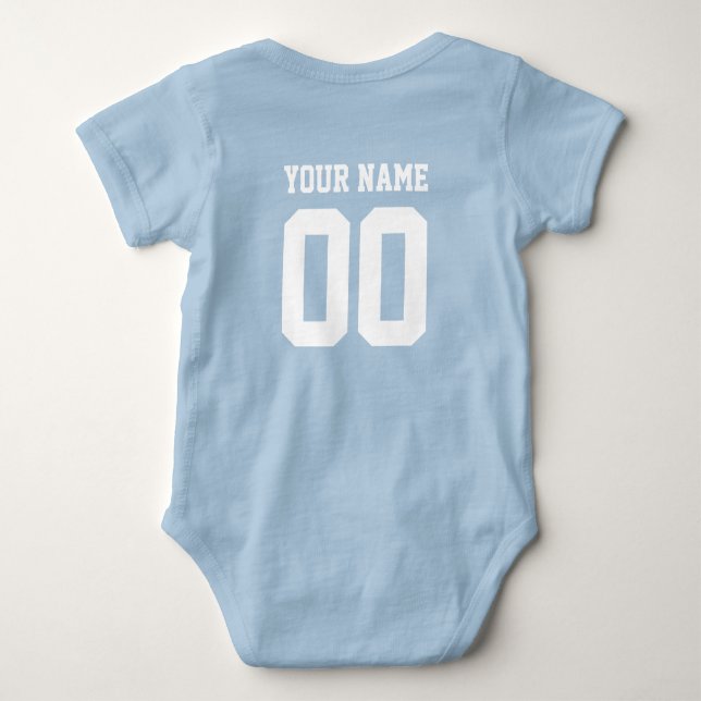 Body Para Bebê Nome Personalizado Número Bebê Futebol Jersey Body (Verso)