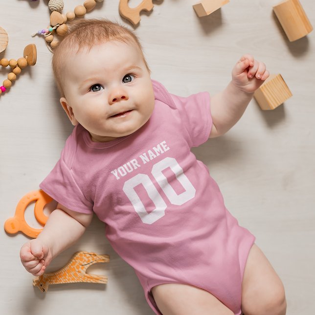 Body Para Bebê Nome Personalizado Número Bebê Futebol Jersey Body (Criador carregado)