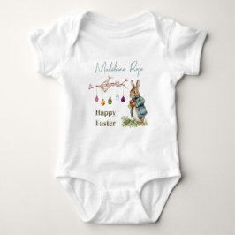 Body Para Bebê Nome personalizado Peter os Ovos de Páscoa do Coel