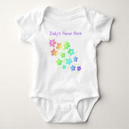 Body Para Bebê Nome Personalizado Rainbow Flowers Baby Bodyfit