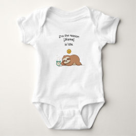 Body Para Bebê Nome Personalizado Sloth Engraçado - Sou o Motivo
