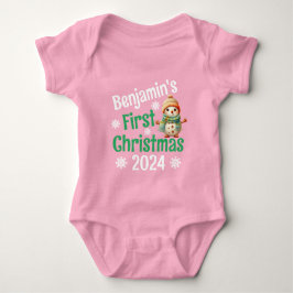Body Para Bebê Nome Personalizado Snowman Baby 1rua Vermelho Nata