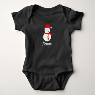 Body Para Bebê Nome Personalizado Snowman Natal