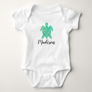 Body Para Bebê Nome Personalizado Tartaruga