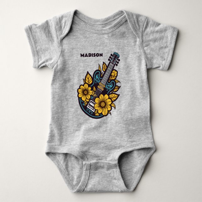 Body Para Bebê Nome personalizado Ukulele (Frente)