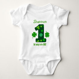 Body Para Bebê Nome Personalizado V12A do Número Shamrock Raparig
