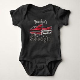 Body Para Bebê Nome Retroativo Red Caddy Vintage Classic Car Gara